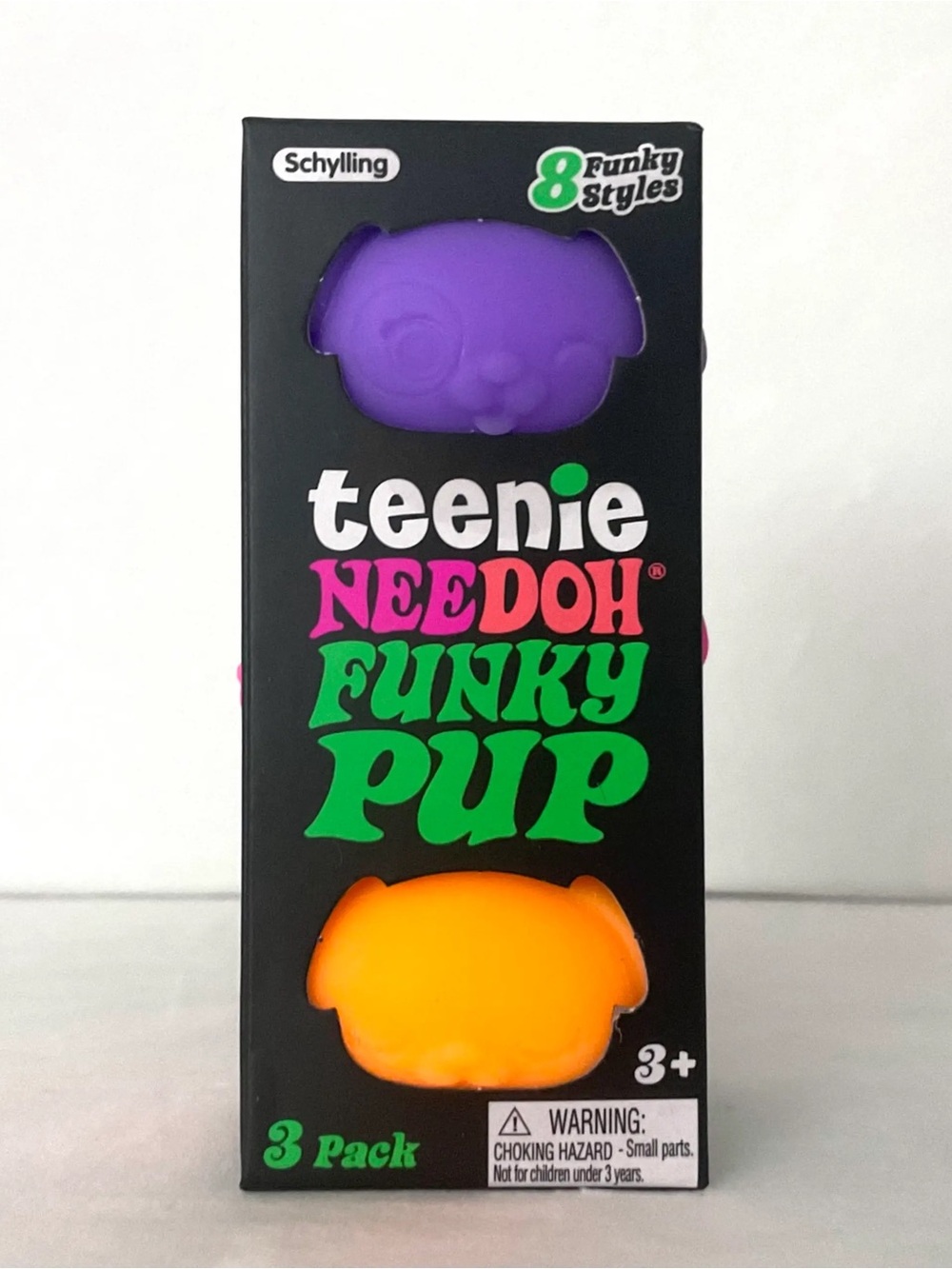SCHYLLING | Teenie Needoh Funky Pup 3-Pack - Purple Pink & Orange